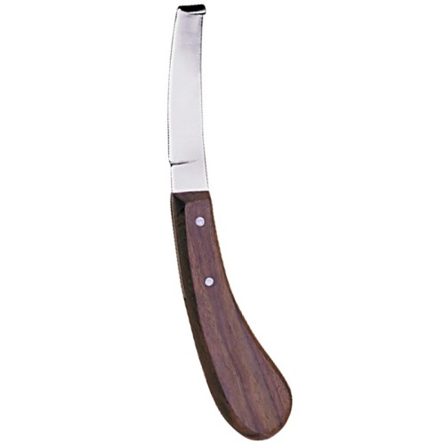 Right-Handed Hoof Knife With Wooden Handle